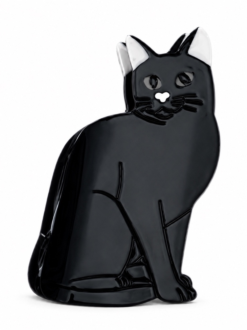 Black Cat Full Body Kitten Kitty Halloween 3.25" Glossy Lobster Claw Hair Clip